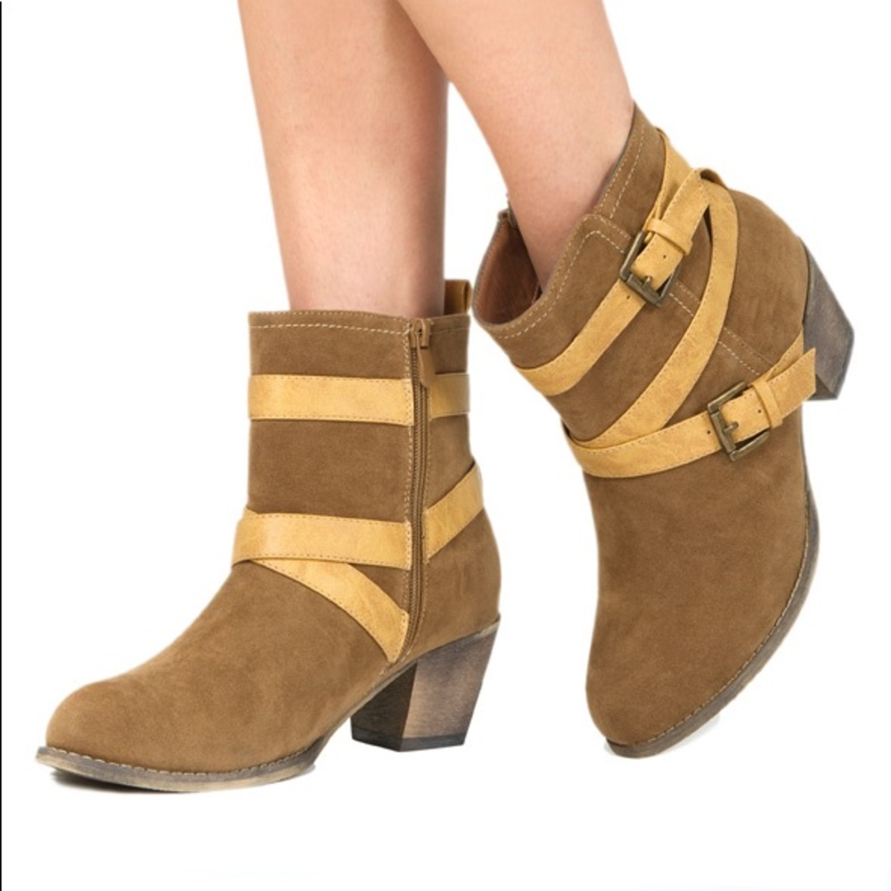 JustFab Justina Strappy Boots